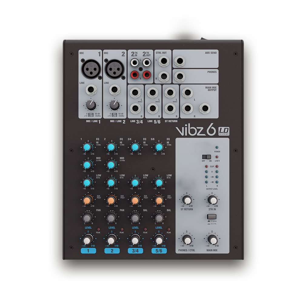 LD Systems VIBZ 6 - keverő 6 csatornás - 2. kép