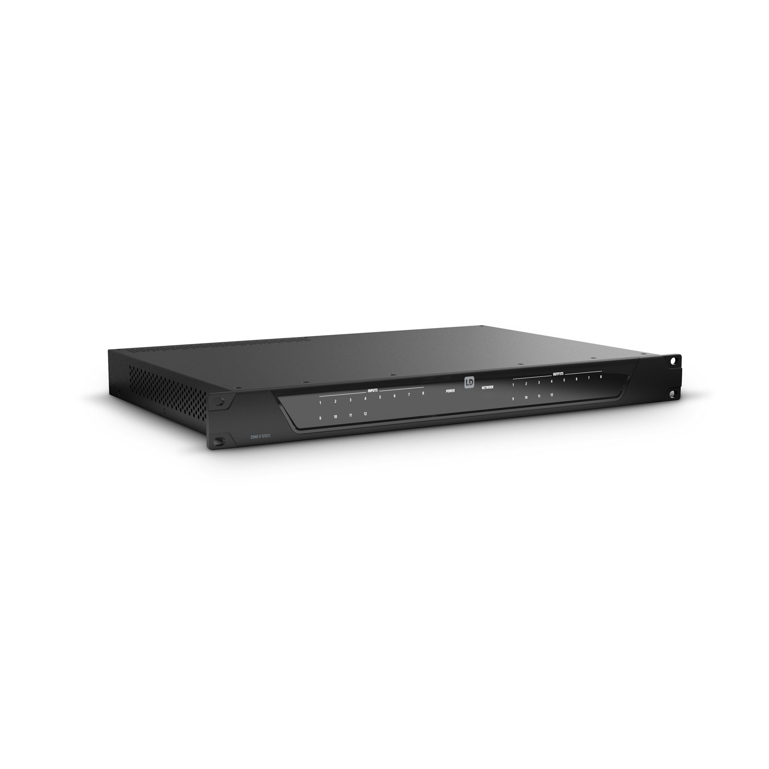LD Systems ZONE X 1212 D - zóna vezérlő - hibrid felépítésű DSP mátrix, 12 bemenet, 12 kimenet + DANTE