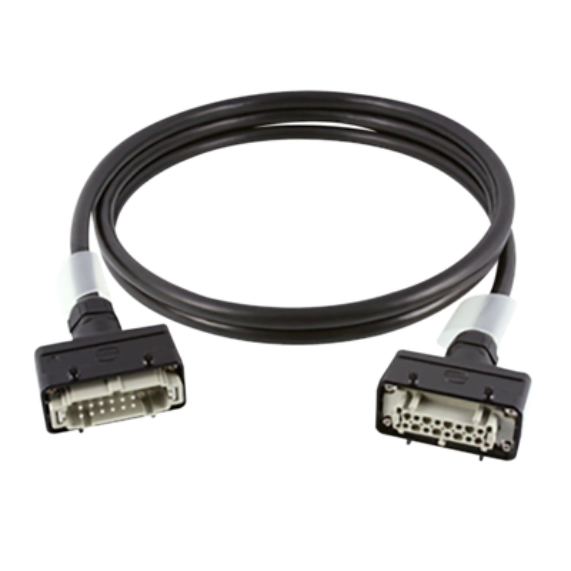 Contrik Power Multicore Cable CKPE55-AHAH-M025 - 8 csatornás, 16x fekete 2,5mm2 + 1x zöld-sárga 4mm2, Harting E16 anya - Harting E16 apa, 2.5m