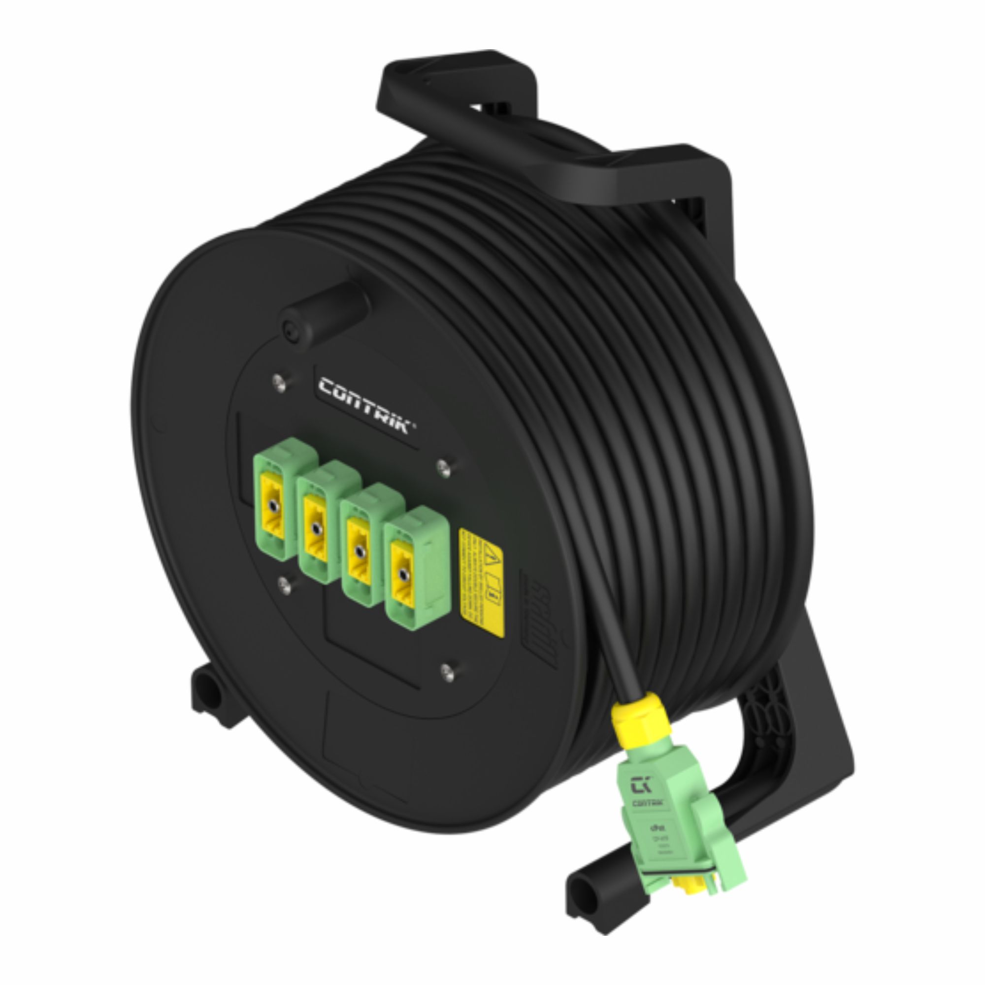 Contrik CP-D2M4-X16F-025 - cPot kábeldob, 16 mm? kábel keresztmetszet, 1 x cPot M bemenet, 4 x cPot F kimenet, 25 méter