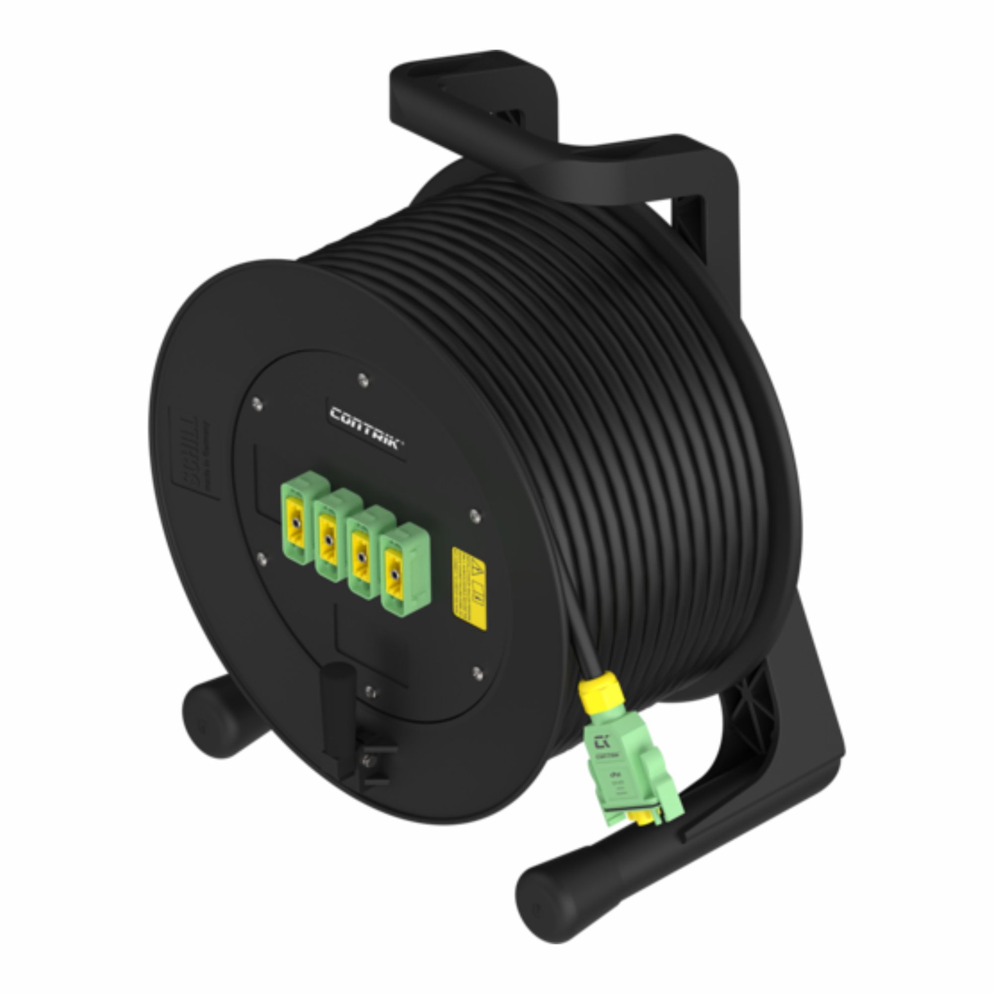 Contrik CP-D3M4-X16F-040 - cPot kábeldob, 16 mm? kábel keresztmetszet, 1 x cPot M bemenet, 4 x cPot F kimenet, 40 méter