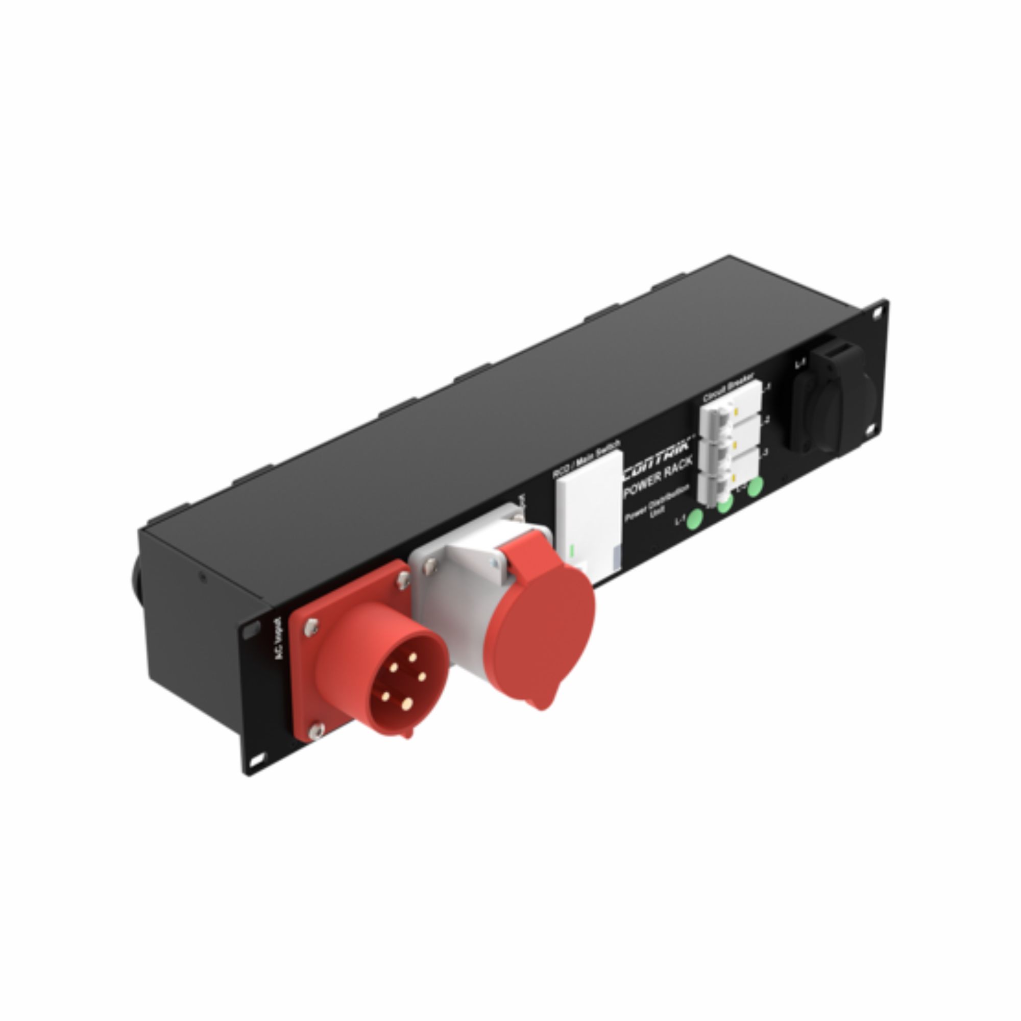 Contrik Power Rack Xtreme CPR32-C2-F7-CB - 19”-os hálózati elosztó, 1 x tovább fűzhető CEE32A bemenet, 7 x Schuko F kimenet