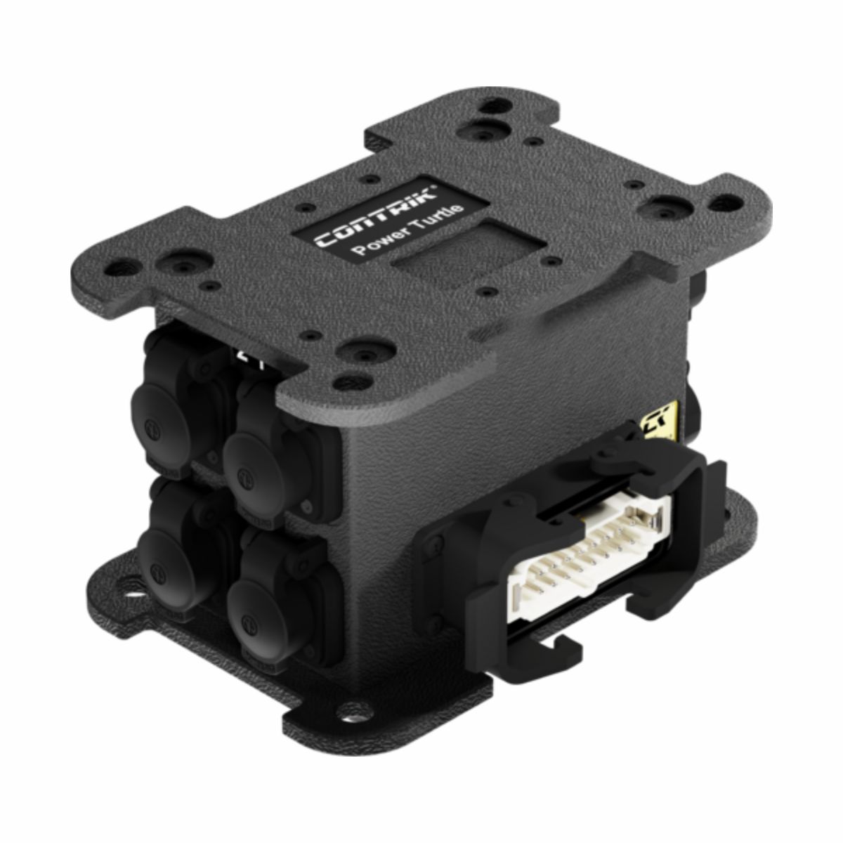 Contrik Power Turtle Xtreme Oudoor CPTM-H1-T12 - kültéri hálózati elosztó doboz, 1 x Harting E16 bemenet, 12 x powerCON TRUE1 TOP kimenet