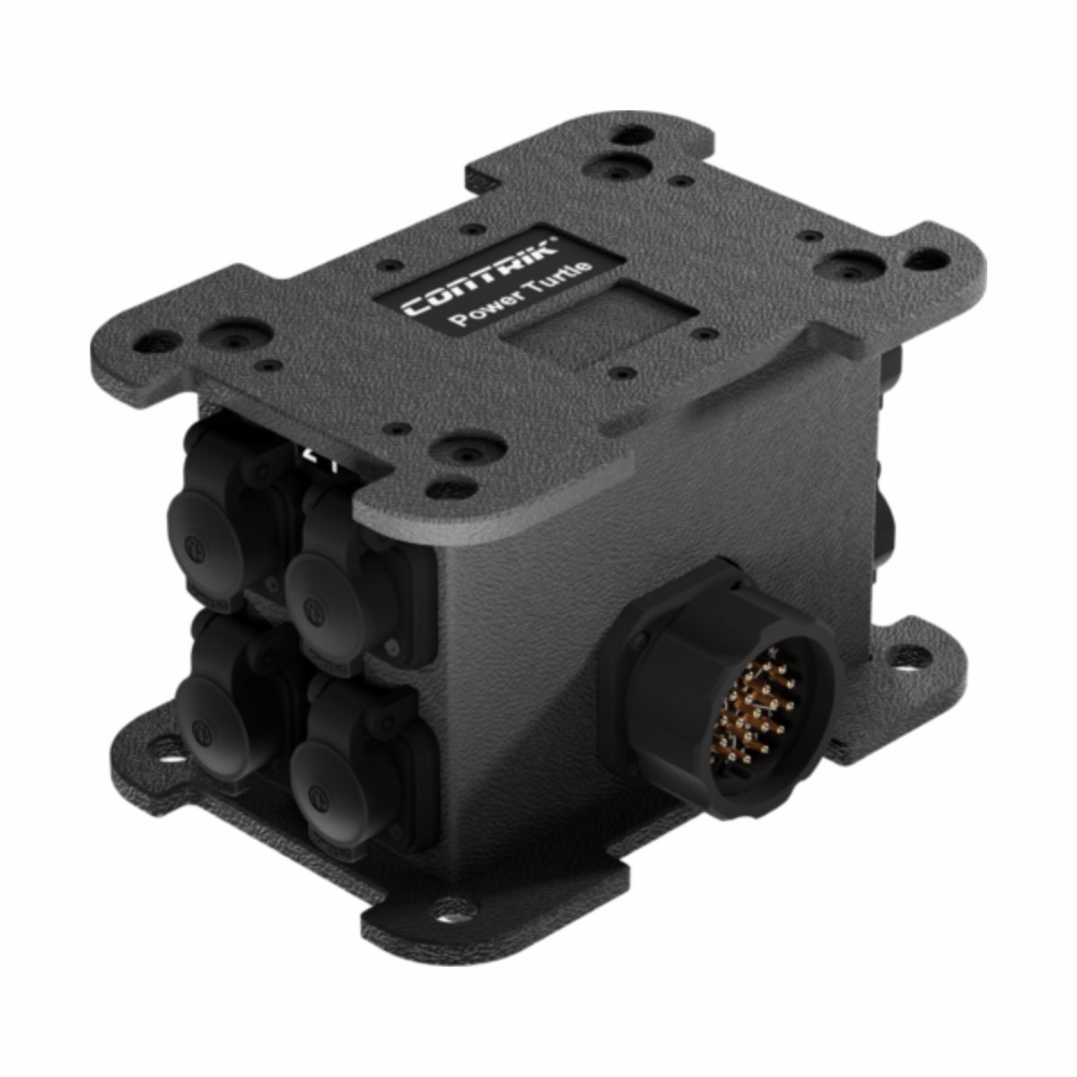 Contrik Power Turtle Xtreme Oudoor CPTM-S1-T12 - kültéri hálózati elosztó doboz, 1 x Socapex 419 bemenet, 12 x powerCON TRUE1 TOP kimenet