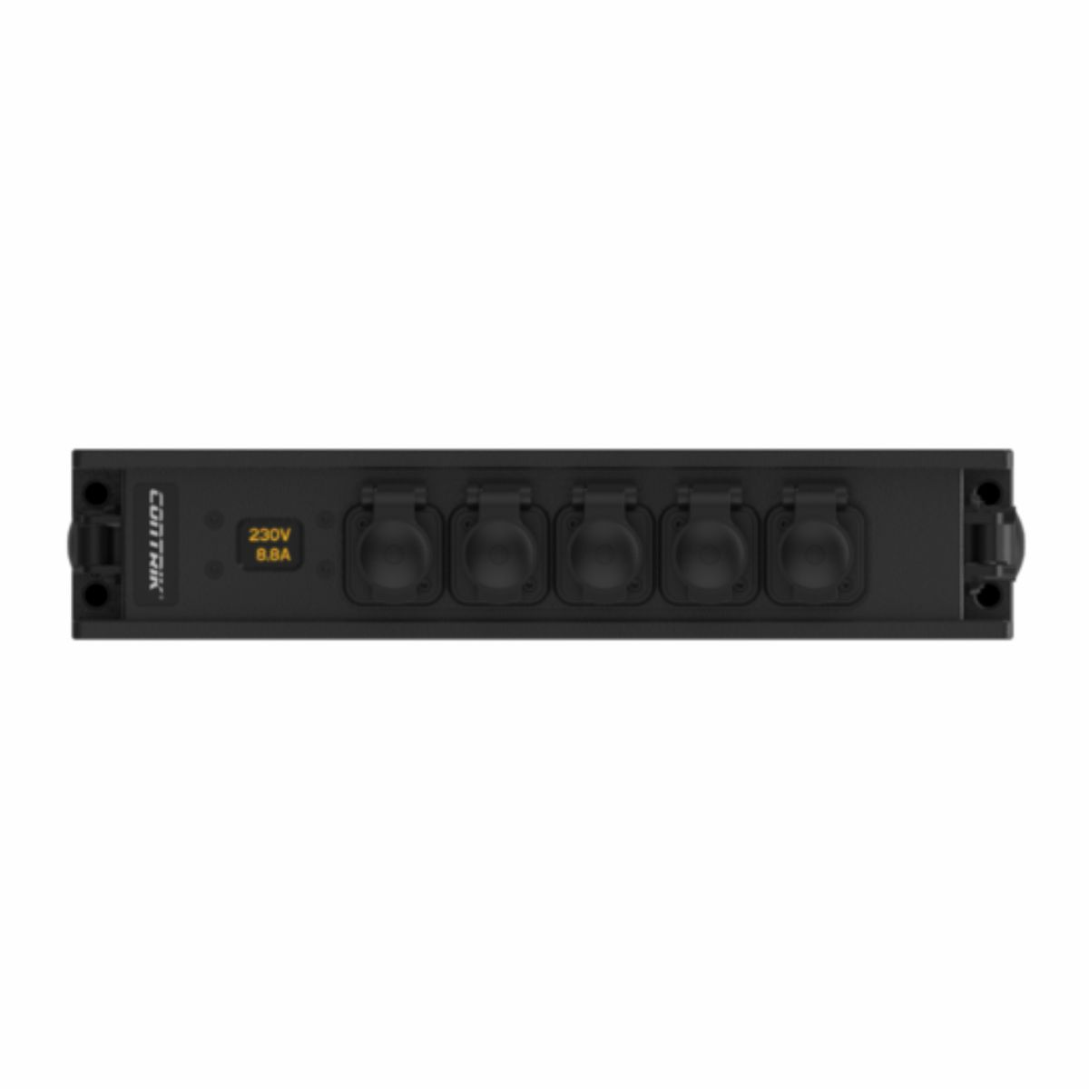 Contrik Power Strip XO CPVT6RD-M - kültéri hálózati elosztó, 1 x powerCON TRUE1 bemenet, 6 x powerCON TRUE1 TOP kimenet, mérőműszerrel