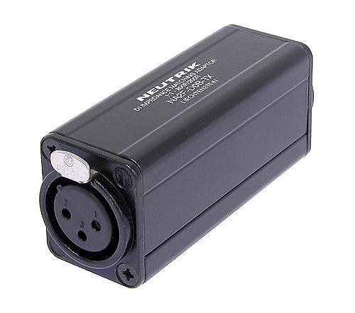 Neutrik NA2F-D0B-TX - átalakító, 3 pólusú XLR mama-RCA aljzat, fekete, illesztő trafóval, 1:1/200 Ohm