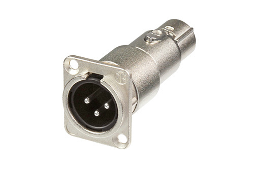 Neutrik NA3MDF - adapter, 3-pin XLR plug-3-pin XLR socket, panel-mount In D-size housing