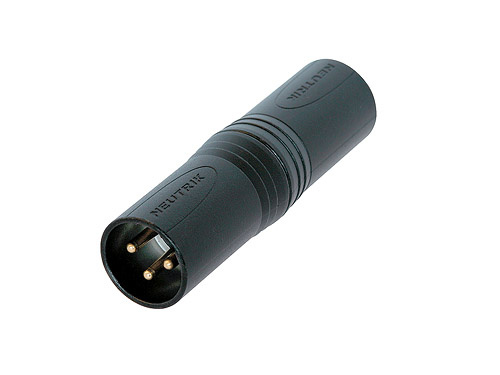Neutrik NA3MM-B - adapter, 3-pin XLR plug-3-pin XLR plug, black