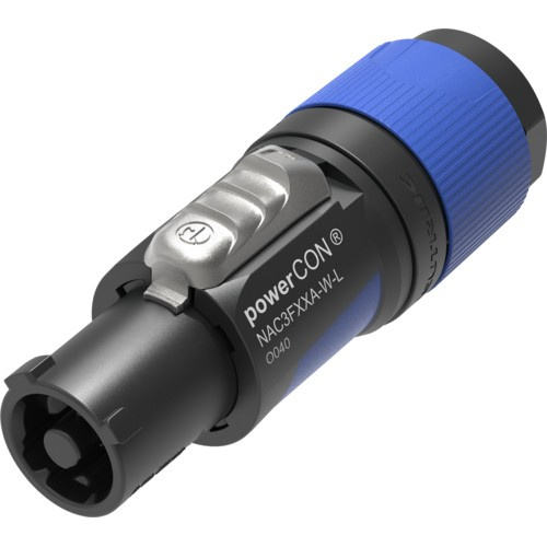 Neutrik NAC3FXXA-W-L - powerCON inline power input, blue, nagy size (10-16 mm)