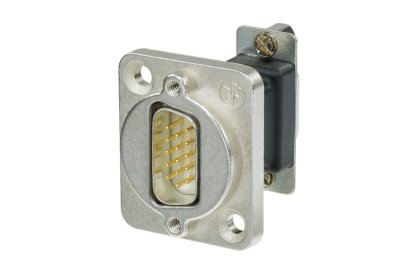 Neutrik NADB15MF - D-SUB15 feedthrough connector 15-pin male-female, D házba szerelve