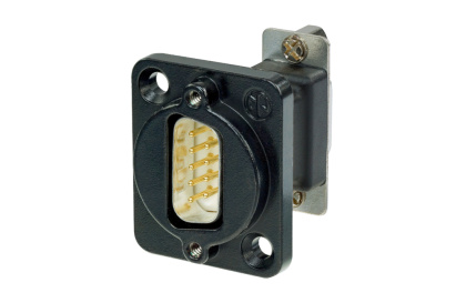 Neutrik NADB9MF-B - D-SUB9 feedthrough connector 9-pin male-female, D házba szerelve, black