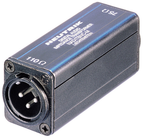 Neutrik NADITBNC-M - adapter, AES/EBU XLR plug-75 Ohm BNC
