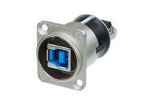 Neutrik NAUSB3 - adapter USB3 (200 MB/s) fordító, A/B (B/A) type, ''D'' házas, nikkel