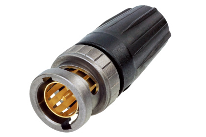 Neutrik NBNC75BLP7X - Rear Twist BNC cable male connector, 75 Ohm, 0.6/3.7 for cable, Hex crimp 6,47 mm