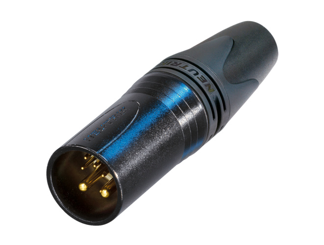 Neutrik NC10MXX-14-B - 8+2 (10) pólusú XLR plug straight, inline, gold-plated contact, black housing