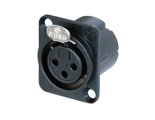 Neutrik NC3FD-LX-BAG - 3-pin XLR socket silver-plated contact, RF szűrős EMC RF szűrős EMC ellendarabhoz illeszkedik, black D housing