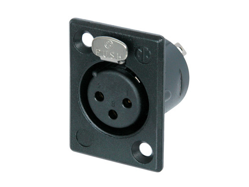 Neutrik NC3FP-B-1 - 3-pin XLR socket gold-plated contact, black P housing