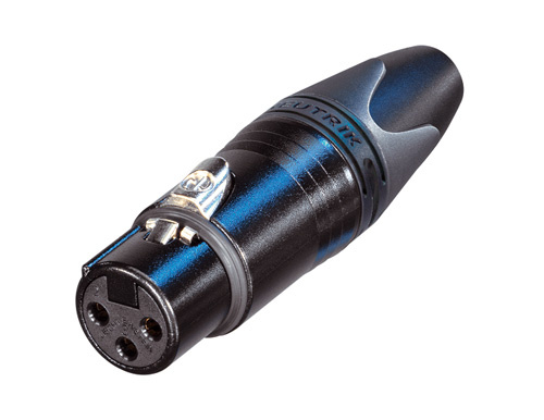 Neutrik NC3FXX-B - 3-pin XLR socket straight, inline, gold-plated contact, black housing