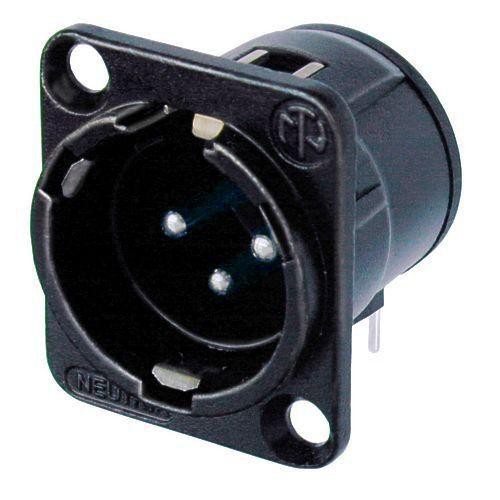 Neutrik NC3MD-H-BAG - 3-pin XLR plug horizontal PCB-mount, silver-plated contact, black D housing