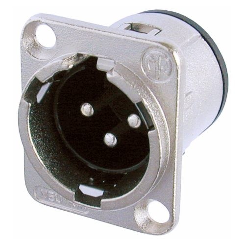 Neutrik NC3MD-V - 3-pin XLR plug vertical PCB-mount, silver-plated contact, D housing