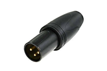 Neutrik NC3MXX-HD-B-D - 3 pólusú XLR dugó, IP67-es védettségű, aranyozott érintkezők, egyenes, lengő fekete ház
