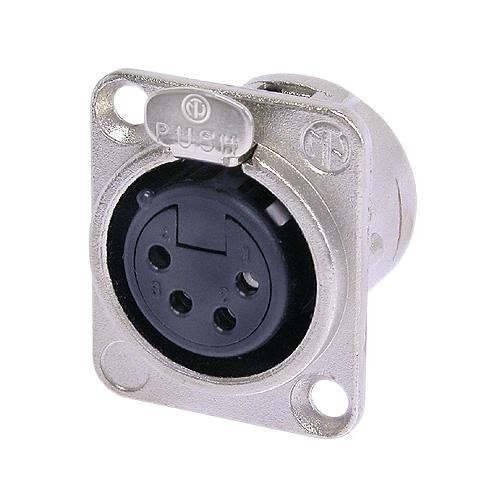 Neutrik NC4FD-L-1 - 4-pin XLR socket silver-plated contact, D housing
