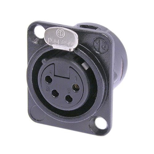 Neutrik NC4FD-L-B-1 - 4-pin XLR socket gold-plated contact, black, D housing