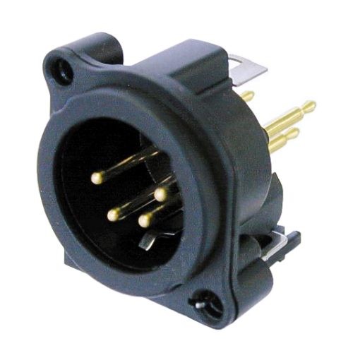 Neutrik NC4MAV - 4-pin XLR plug vertical PCB-mount, earthing without, retesszel, A housing