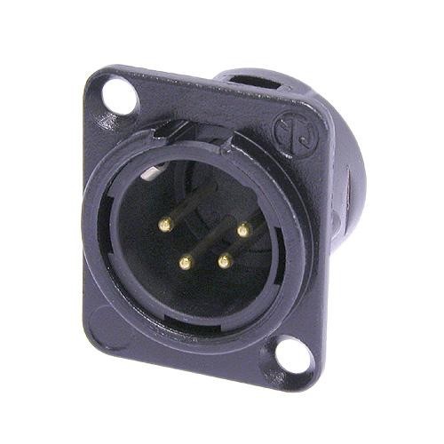 Neutrik NC4MD-L-B-1 - 4-pin XLR plug gold-plated contact, black, D housing