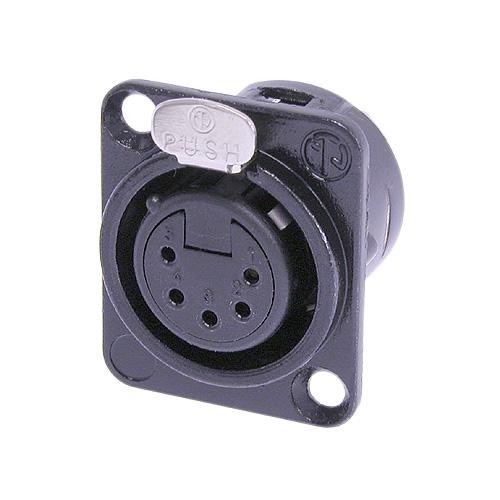 Neutrik NC5FD-L-B-1 - 5-pin XLR socket gold-plated contact, black, D housing