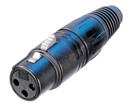 Neutrik NC5FX-B - 5-pin XLR socket straight, inline, gold-plated contact, black housing