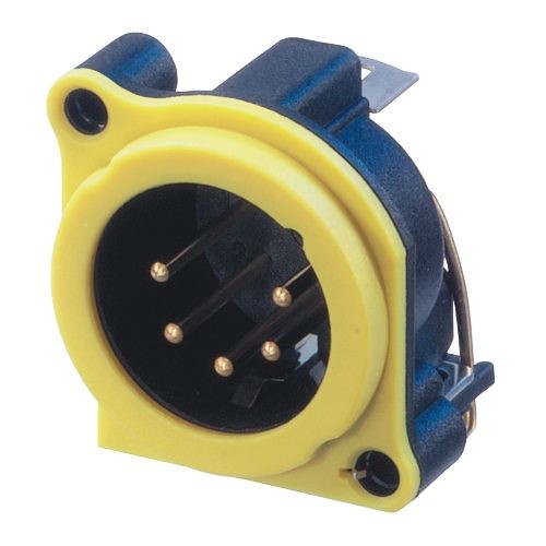 Neutrik NC5MAH - 5-pin XLR plug horizontal PCB-mount, earthing without, retesszel, A housing