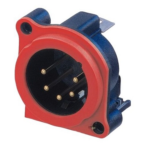 Neutrik NC5MAV - 5-pin XLR plug vertical PCB-mount, earthing without, retesszel, A housing
