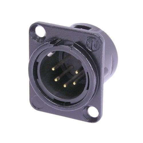 Neutrik NC5MD-L-B-1 - 5-pin XLR plug gold-plated contact, black, D housing