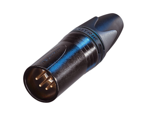 Neutrik NC5MXX-B - 5-pin XLR plug straight, inline, gold-plated contact, black housing