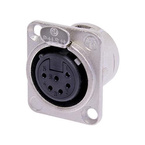 Neutrik NC6FD-L-1 - 6-pin XLR socket silver-plated contact, D housing