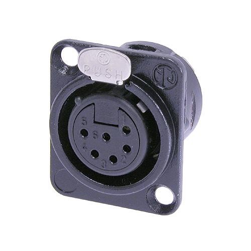 Neutrik NC6FD-L-B-1 - 6-pin XLR socket gold-plated contact, black, D housing