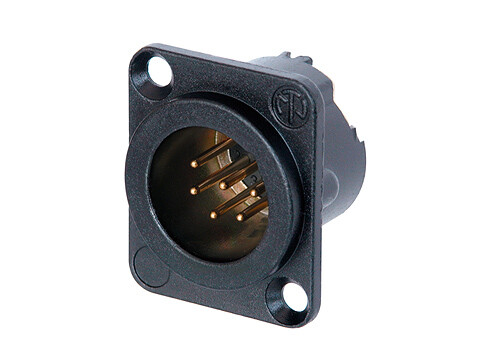 Neutrik NC6MD-LX-B - 6-pin XLR plug gold-plated contact, black D housing