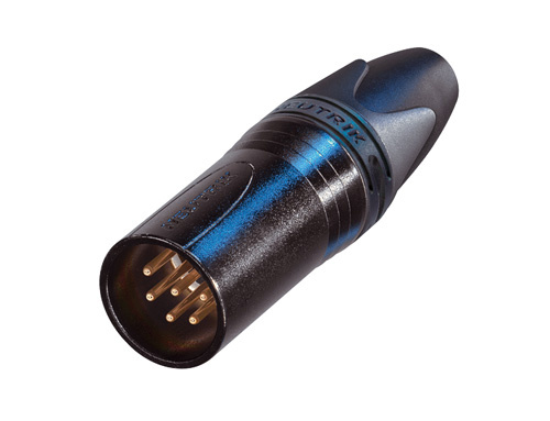Neutrik NC6MXX-B - 6-pin XLR plug straight, inline, gold-plated contact, black housing