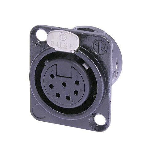 Neutrik NC7FD-L-B-1 - 7 pólusú XLR aljzat aranyozott érintkező, fekete, D ház