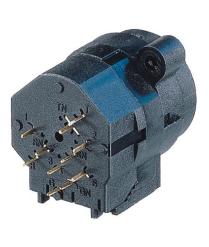 Neutrik NCJ6FI-V-0 - Combo 3-pin XLR + 6,35 mm stereo jack socket, vertical PCB-mount, mounting spring-loaded D housing