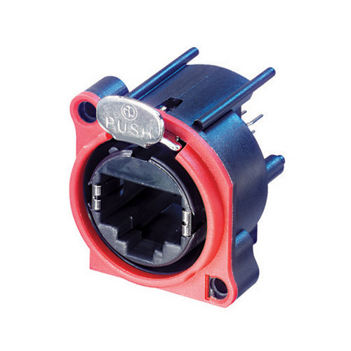 Neutrik NE8FAV - etherCON RJ45 vertical PCB-mount, A-sorozatú plastic housing