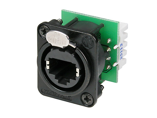 Neutrik NE8FDV-YK-B - etherCON RJ45 függőleges IDC/Krone háttérrel, black D housing