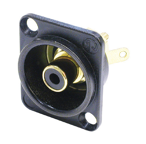 Neutrik NF2D-B-0 - RCA socket black In D-size housing, black