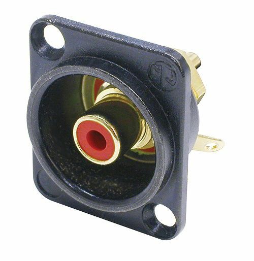 Neutrik NF2D-B-2 - RCA socket black In D-size housing, red