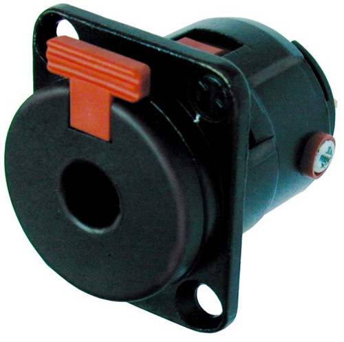 Neutrik NJ3FP6C-B - 6,35 mm sztereó jacik aljzat, beépíthető, fekete D ház