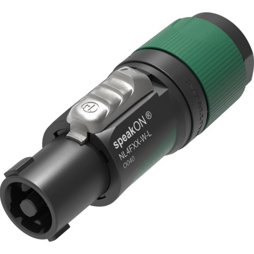 Neutrik NL4FXX-W-L - speakON 4-pin inline speaker connector, nagy (10-16 mm diameter for cables)