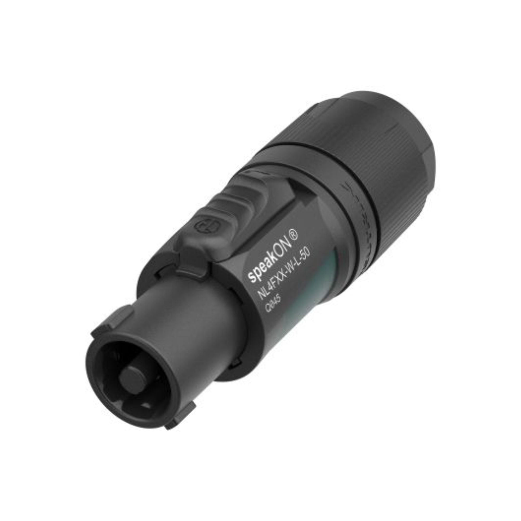 Neutrik NL4FXX-W-L-50 - speakON 4-pin inline speaker connector, nagy (10-16 mm diameter for cables), 50. évfordulós speciális kiadás