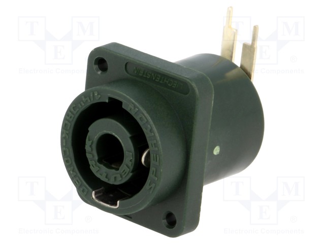 Neutrik NLJ2MDXX-H - speakON 2-pin speaker connector - 6,35 mm stereo jack socket közös In D-size housing, horizontal PCB-mount, D housing