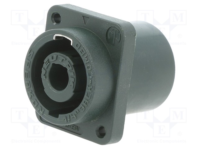 Neutrik NLJ2MDXX-V - speakON 2-pin speaker connector - 6,35 stereo jack socket közös In D-size housing, vertical PCB-mount, D housing